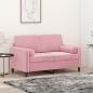 Preview: ARDEBO.de - 2-Sitzer-Sofa mit Zierkissen Rosa 120 cm Samt