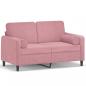 Preview: 2-Sitzer-Sofa mit Zierkissen Rosa 120 cm Samt