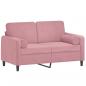 Preview: 2-Sitzer-Sofa mit Zierkissen Rosa 120 cm Samt