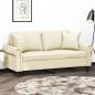 Preview: ARDEBO.de - 2-Sitzer-Sofa mit Zierkissen Creme 140 cm Kunstleder