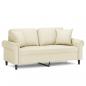 Preview: 2-Sitzer-Sofa mit Zierkissen Creme 140 cm Kunstleder