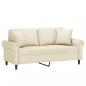 Preview: 2-Sitzer-Sofa mit Zierkissen Creme 140 cm Kunstleder