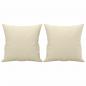 Preview: 2-Sitzer-Sofa mit Zierkissen Creme 140 cm Kunstleder