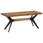 Preview: Esszimmerbank 110x40x46 cm Massivholz Akazie und Stahl