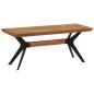 Preview: Esszimmerbank 110x40x46 cm Massivholz Akazie und Stahl