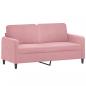 Preview: 2-Sitzer-Sofa Rosa 140 cm Samt