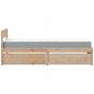 Preview: Bett mit Schubladen und Matratze 100x200 cm Massivholz Kiefer