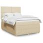 Preview: ARDEBO.de - Boxspringbett mit Matratze Creme 140x190 cm Stoff