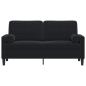 Preview: 2-Sitzer-Sofa mit Zierkissen Schwarz 140 cm Samt