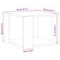 Preview: Couchtisch Artisan-Eiche 40x40x30 cm Holzwerkstoff