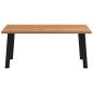 Preview: Esstisch Hellbraun 180x120x74 cm Massivholz Eiche Rechteckig