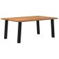 Preview: Esstisch Hellbraun 180x120x74 cm Massivholz Eiche Rechteckig