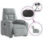 Preview: Relaxsessel mit Aufstehhilfe Elektrisch Hellgrau Stoff
