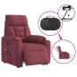 Preview: Elektrischer Massagesessel mit Aufstehhilfe Weinrot Stoff