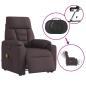 Preview: Elektrischer Massagesessel mit Aufstehhilfe Dunkelbraun Stoff