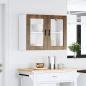 Preview: Küchen-Hängeschrank mit Glastür Porto Räuchereiche