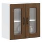 Preview: ARDEBO.de - Küchen-Hängeschrank mit Glastür Kalmar Braun Eichen-Optik