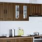Preview: Küchen-Hängeschrank mit Glastür Kalmar Braun Eichen-Optik