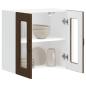 Preview: Küchen-Hängeschrank mit Glastür Kalmar Braun Eichen-Optik