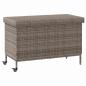 Preview: Gartentruhe mit Rollen Grau 110x55x73 cm Poly Rattan