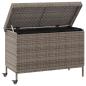 Preview: Gartentruhe mit Rollen Grau 110x55x73 cm Poly Rattan