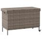 Preview: Gartentruhe mit Rollen Grau 110x55x73 cm Poly Rattan
