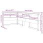 Preview: Kopfteil mit Bücherregal L-Form Wachsbraun 90 cm Massivholz