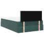 Preview: Ottoman-Bett mit Matratze & LEDs Dunkelgrün 120x200 cm Samt