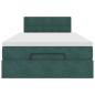 Preview: Ottoman-Bett mit Matratze Dunkelgrün 120x200 cm Samt