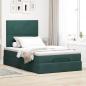 Preview: Ottoman-Bett mit Matratzen Dunkelgrün 120x200 cm Samt