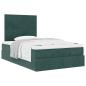 Preview: Ottoman-Bett mit Matratzen Dunkelgrün 120x200 cm Samt