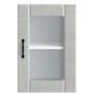 Preview: Küchen-Hängeschrank mit Glastür Lucca Betongrau