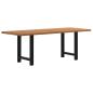 Preview: ARDEBO.de - Esstisch Hellbraun 220x80x74 cm Massivholz Eiche Rechteckig