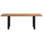 Preview: Esstisch Hellbraun 220x80x74 cm Massivholz Eiche Rechteckig