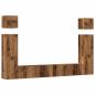 Preview: 6-tlg. TV-Schrank-Set Wandmontage Altholz-Optik Holzwerkstoff