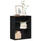Preview: ARDEBO.de - Bücherregal Schwarz 60x30x71,5 cm Holzwerkstoff