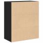 Preview: Bücherregal Schwarz 60x30x71,5 cm Holzwerkstoff
