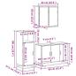 Preview: 3-tlg. Badmöbel-Set Braun Eichen-Optik Holzwerkstoff