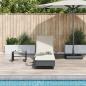 Preview: Sonnenliege mit Rollen und Auflage Schwarz Poly Rattan