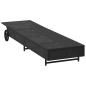 Preview: Sonnenliege mit Rollen und Auflage Schwarz Poly Rattan