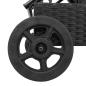 Preview: Sonnenliege mit Rollen und Auflage Schwarz Poly Rattan