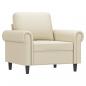 Preview: Sessel mit Hocker Creme 60 cm Kunstleder
