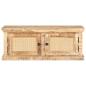 Preview: Couchtisch 90x50x35 cm Massivholz Mango und Naturgeflecht