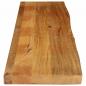 Preview: Tischplatte mit Baumkante 140x20x2,5 cm Massivholz Mango
