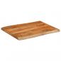 Preview: Tischplatte 90x60x2,5 cm Rechteckig Massivholz Akazie Baumkante
