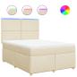 Preview: ARDEBO.de - Boxspringbett mit Matratze Creme 140x190 cm Stoff