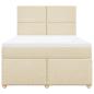 Preview: Boxspringbett mit Matratze Creme 140x190 cm Stoff