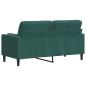 Preview: 2-Sitzer-Sofa mit Zierkissen Dunkelgrün 140 cm Samt