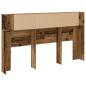 Preview: Kopfteil mit Ablagen Altholz-Optik 180x18,5x102,5 cm