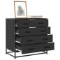 Preview: ARDEBO.de - Schubladenschrank Schwarz 70x41x70 cm Holzwerkstoff